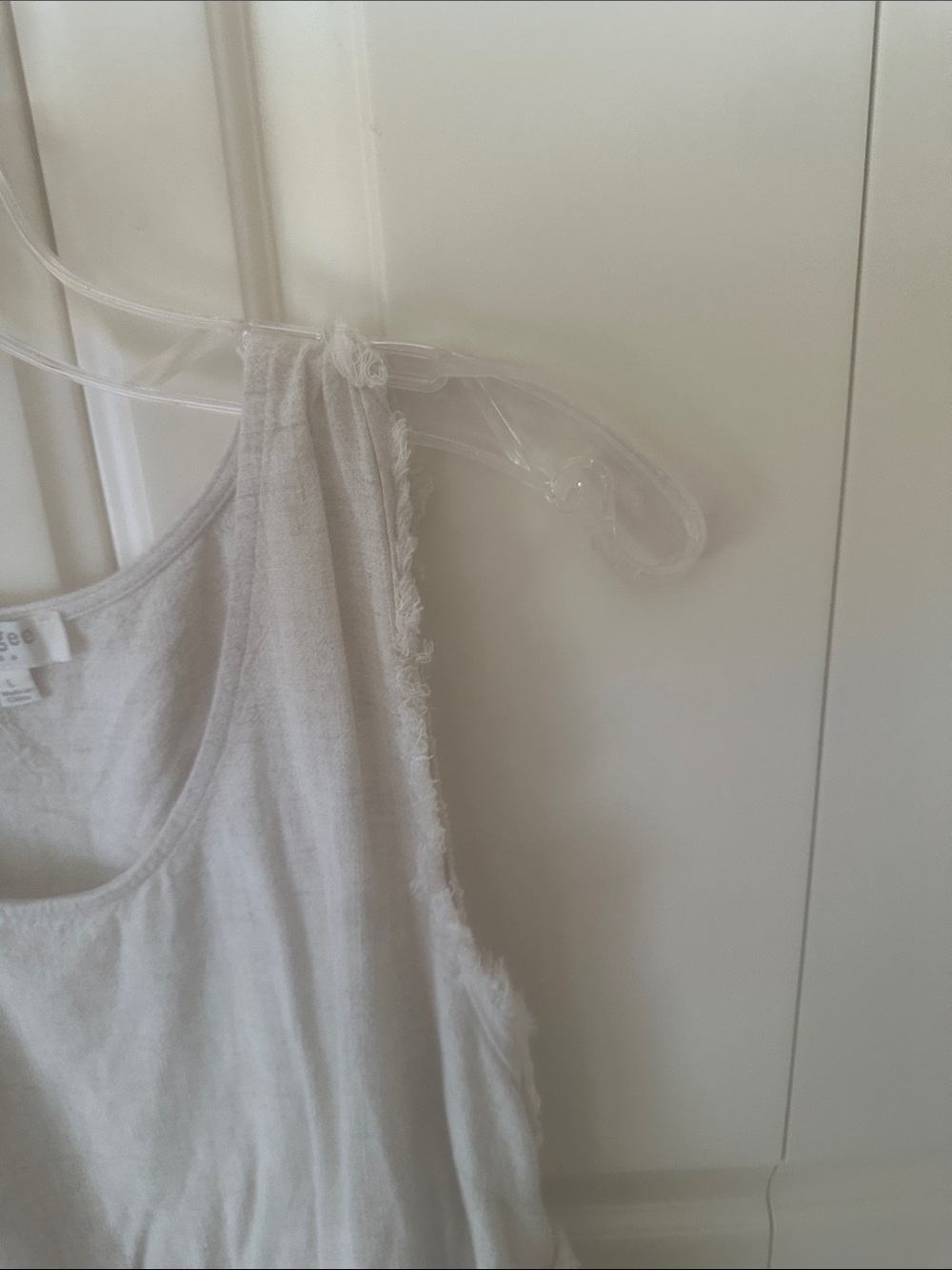 Umgee Cream Frayed Tiered Sleeveless Tank - Picture 4 of 5